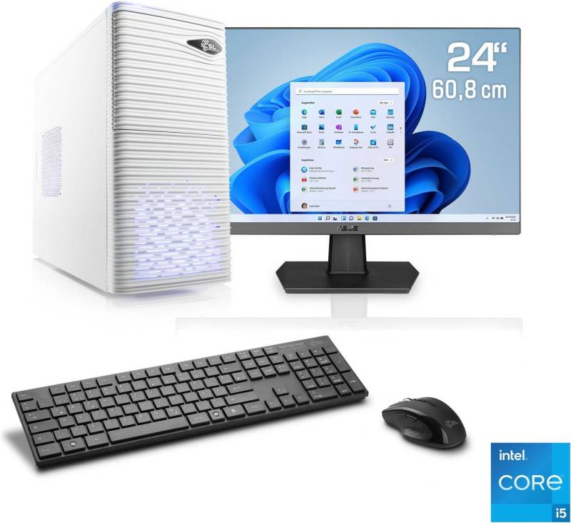 CSL Speed V25813 PC-Komplettsystem (24", Intel® Core i5 12400, Intel UHD Grafik, 8 GB RAM, 500 GB SSD) von CSL