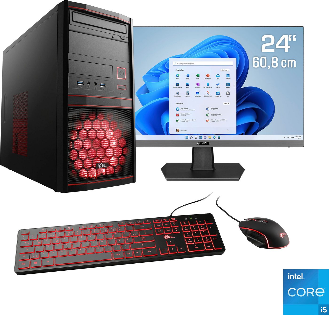 CSL Speed V25881 PC-Komplettsystem (24, Intel® Core i5 12400, Intel UHD Graphics 730, 8 GB RAM, 500 GB SSD)" von CSL