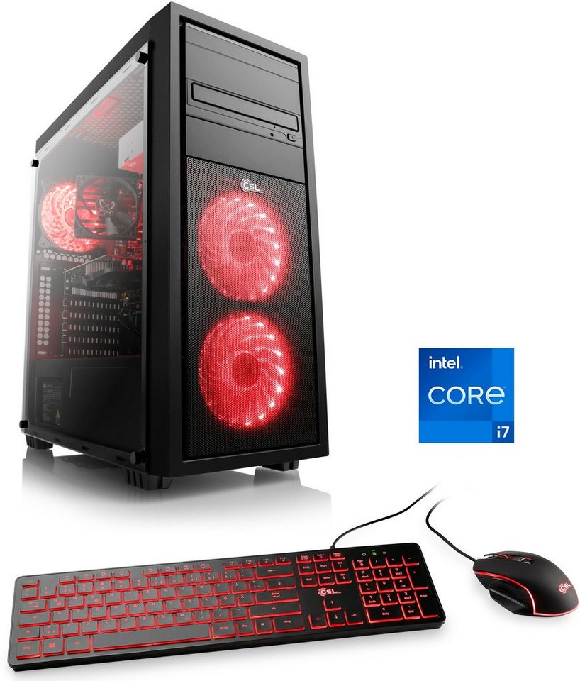 CSL Speed V27314 Gaming-PC (Intel® Core i7 12700F, NVIDIA GeForce RTX 3050, 32 GB RAM, 1000 GB SSD, Luftkühlung) von CSL