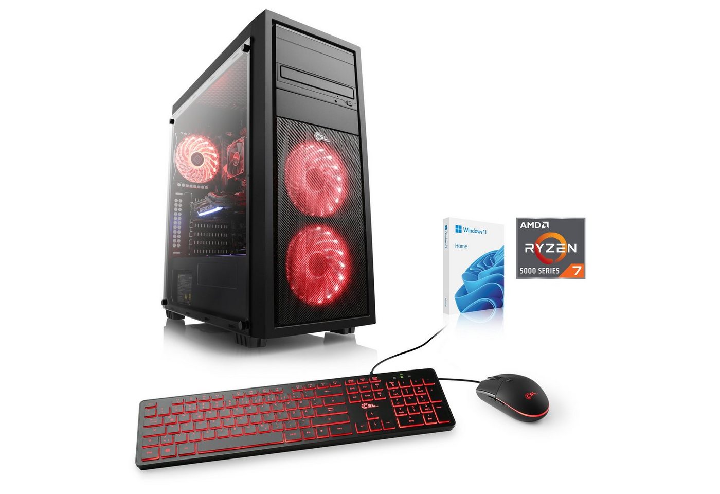 CSL Sprint L8141 Gaming-PC (AMD Ryzen 7 5700X, GeForce RTX 4060, 16 GB RAM, 1000 GB SSD, Luftkühlung) von CSL