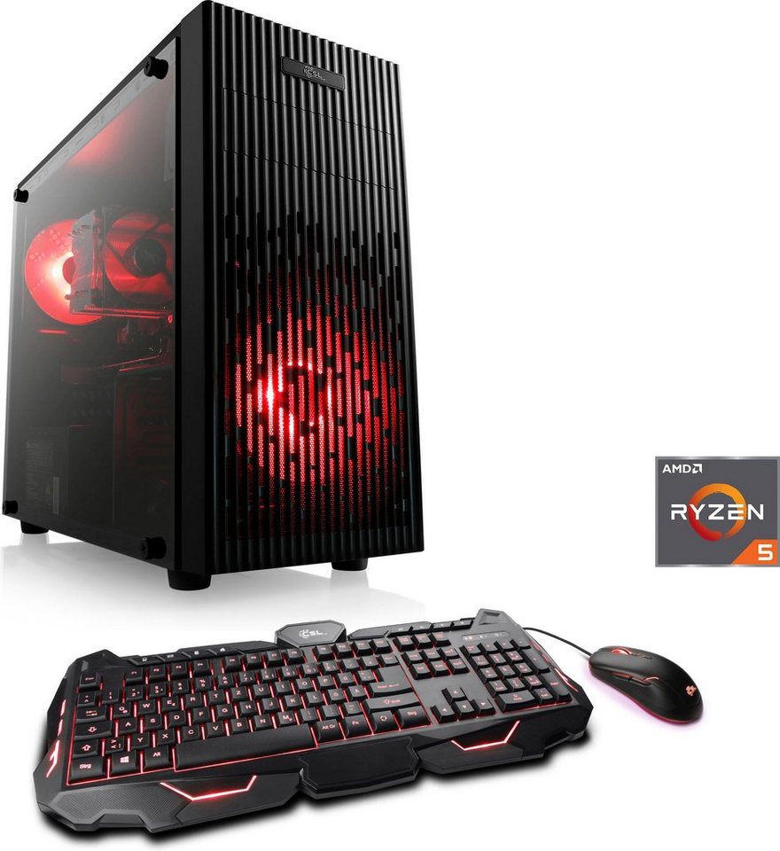 CSL Sprint V28110 Gaming-PC (AMD Ryzen 5 4500, NVIDIA GeForce® RTX 3050, 8 GB GDDR6, 1x HDMI, 3x DisplayPort, PCIe 4.0, DirectX® 12, inklusive GeForce® Experience™, 16 GB RAM, 500 GB SSD, Luftkühlung) von CSL