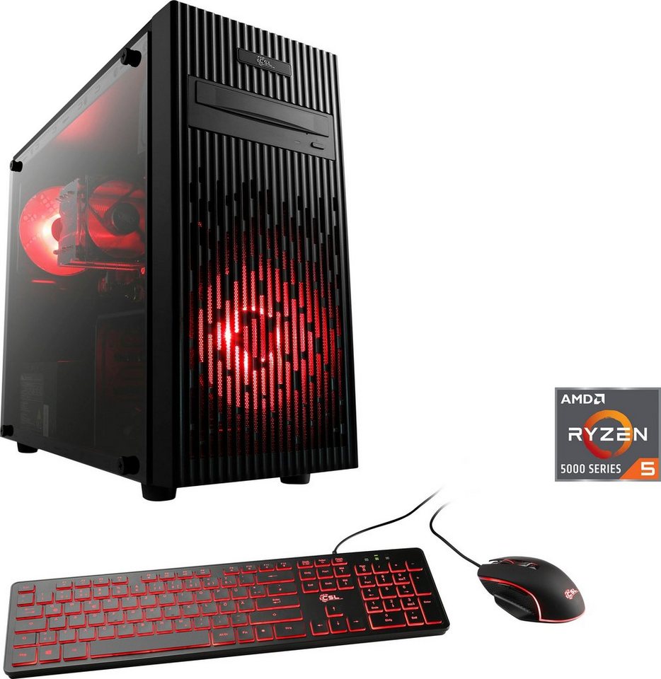 CSL Sprint V28312 Gaming-PC (AMD Ryzen 5 5600G, AMD Radeon Graphics, 32 GB RAM, 1000 GB SSD, Luftkühlung) von CSL