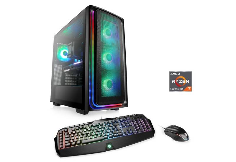 CSL Sprint V28328 Gaming-PC (AMD Ryzen 7 5700X, NVIDIA GeForce RTX 4070, 32 GB RAM, 1000 GB SSD, Luftkühlung) von CSL