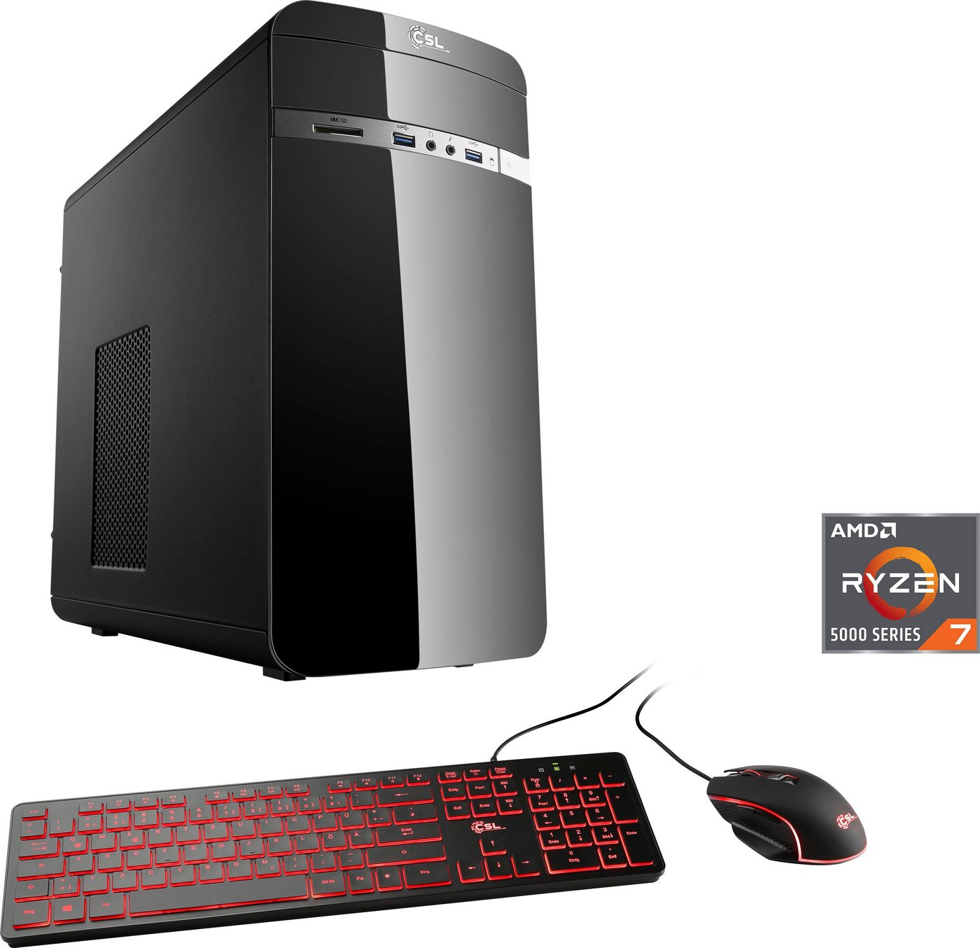 CSL Sprint V28514 Gaming-PC (AMD Ryzen 7 5700G, AMD Radeon Graphics, 16 GB RAM, 1000 GB SSD, Luftkühlung) von CSL