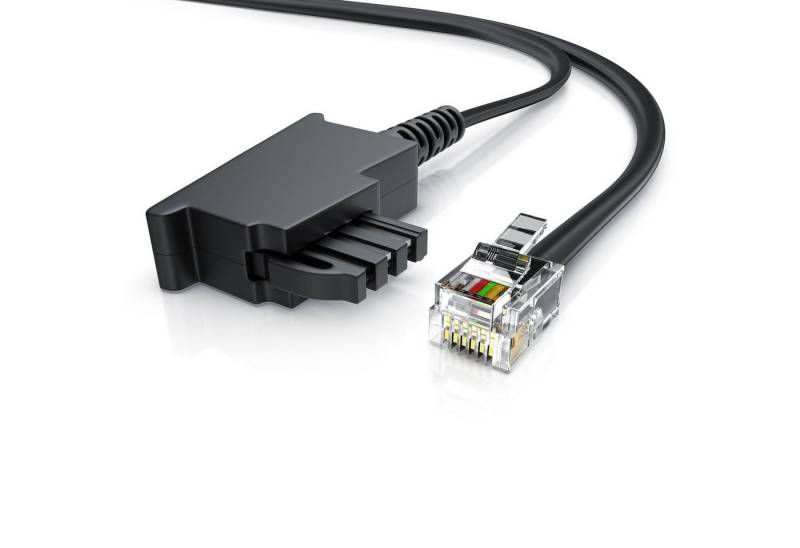 CSL Telefonkabel, TAE-F, RJ-11 (300 cm), Flachkabel TAE-F Telefondose zu Telefon Fax Anrufbeantworter, flach 3m von CSL