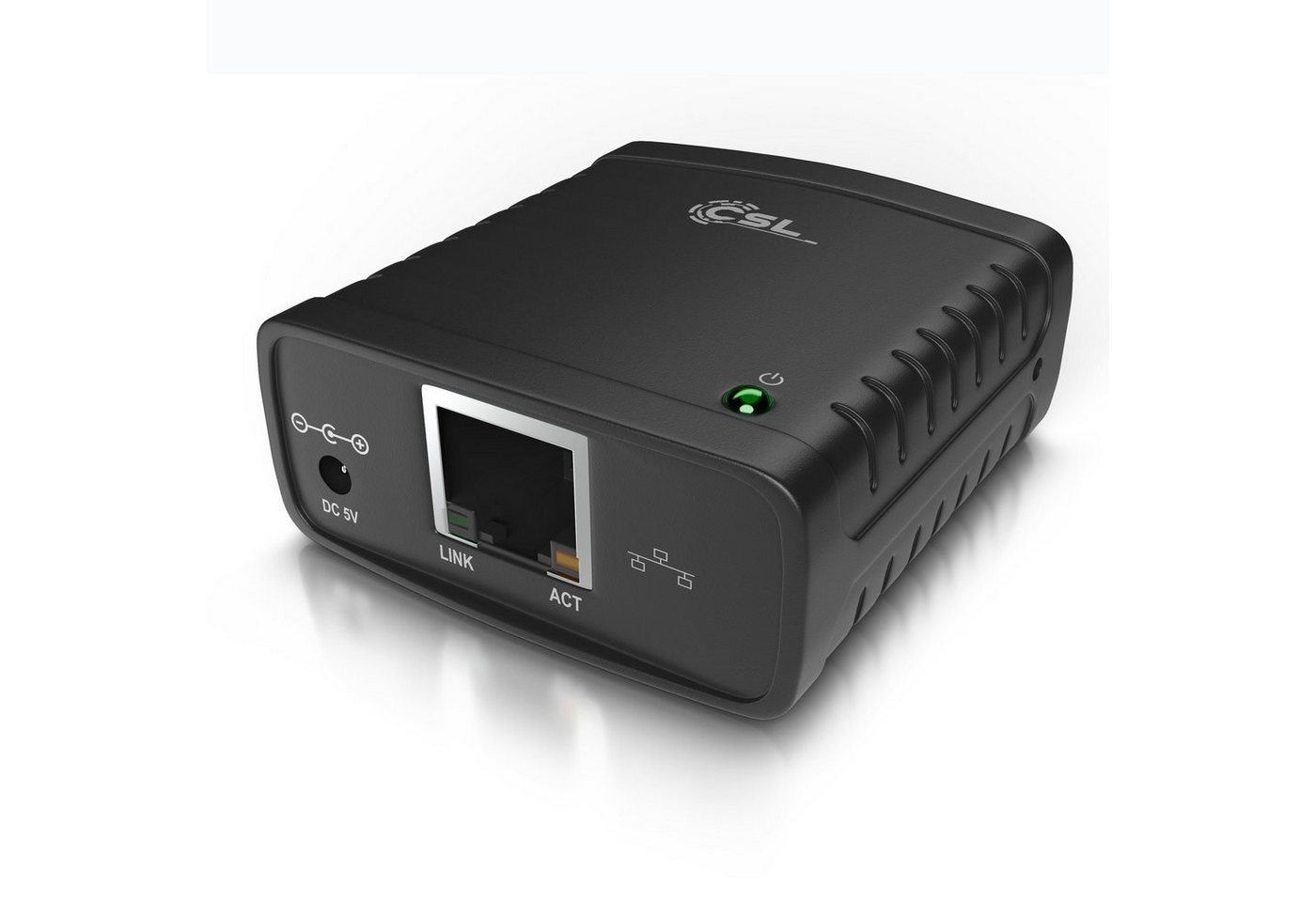 CSL USB-Adapter, Fast Ethernet USB Printserver mit Netzteil, PC & MAC, Windows 10 fähig von CSL