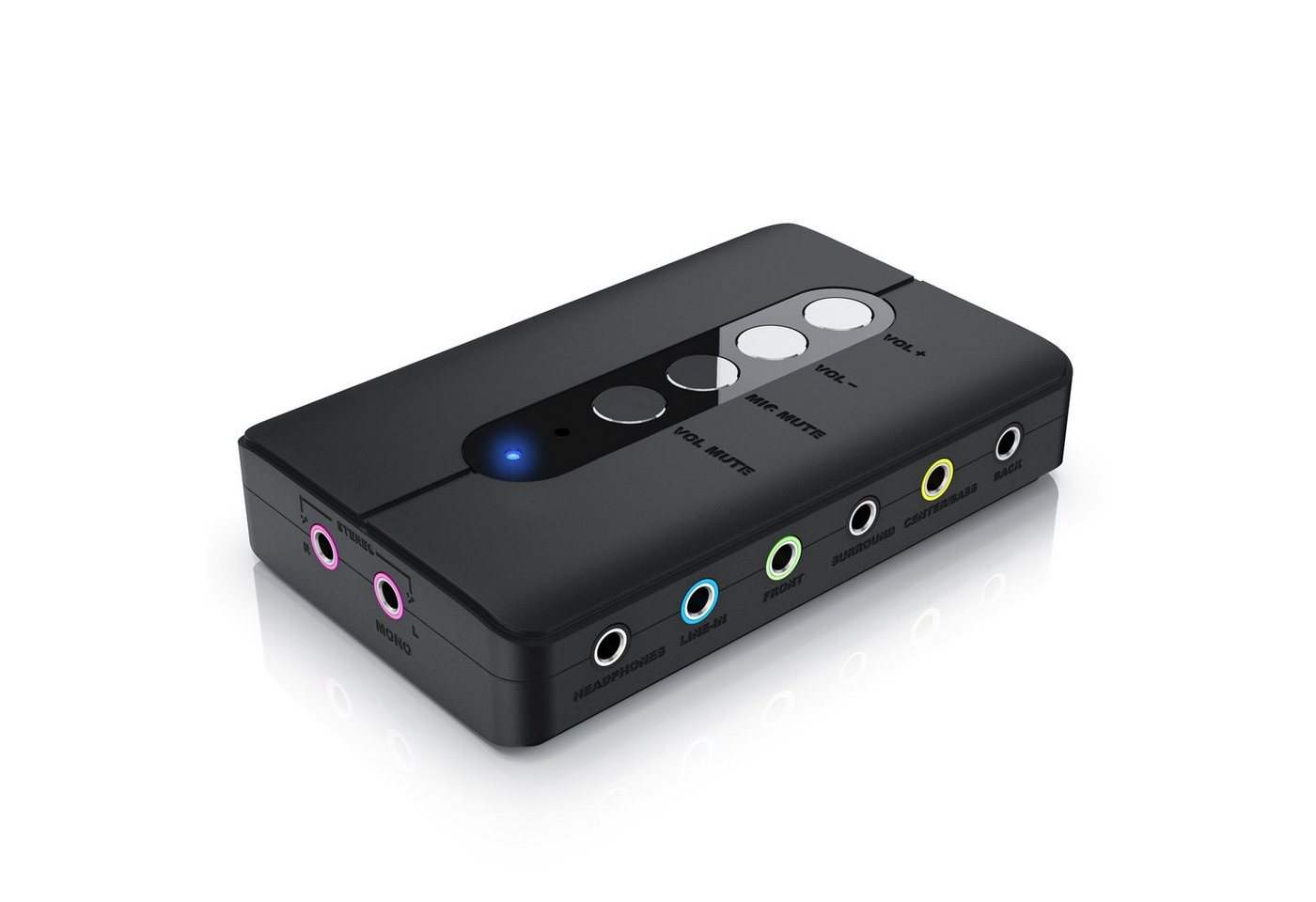 CSL USB-Soundkarte, extern, 7.1 Surround Sound, Stereo Audio Adapter, für PC - Win 10, 11 von CSL