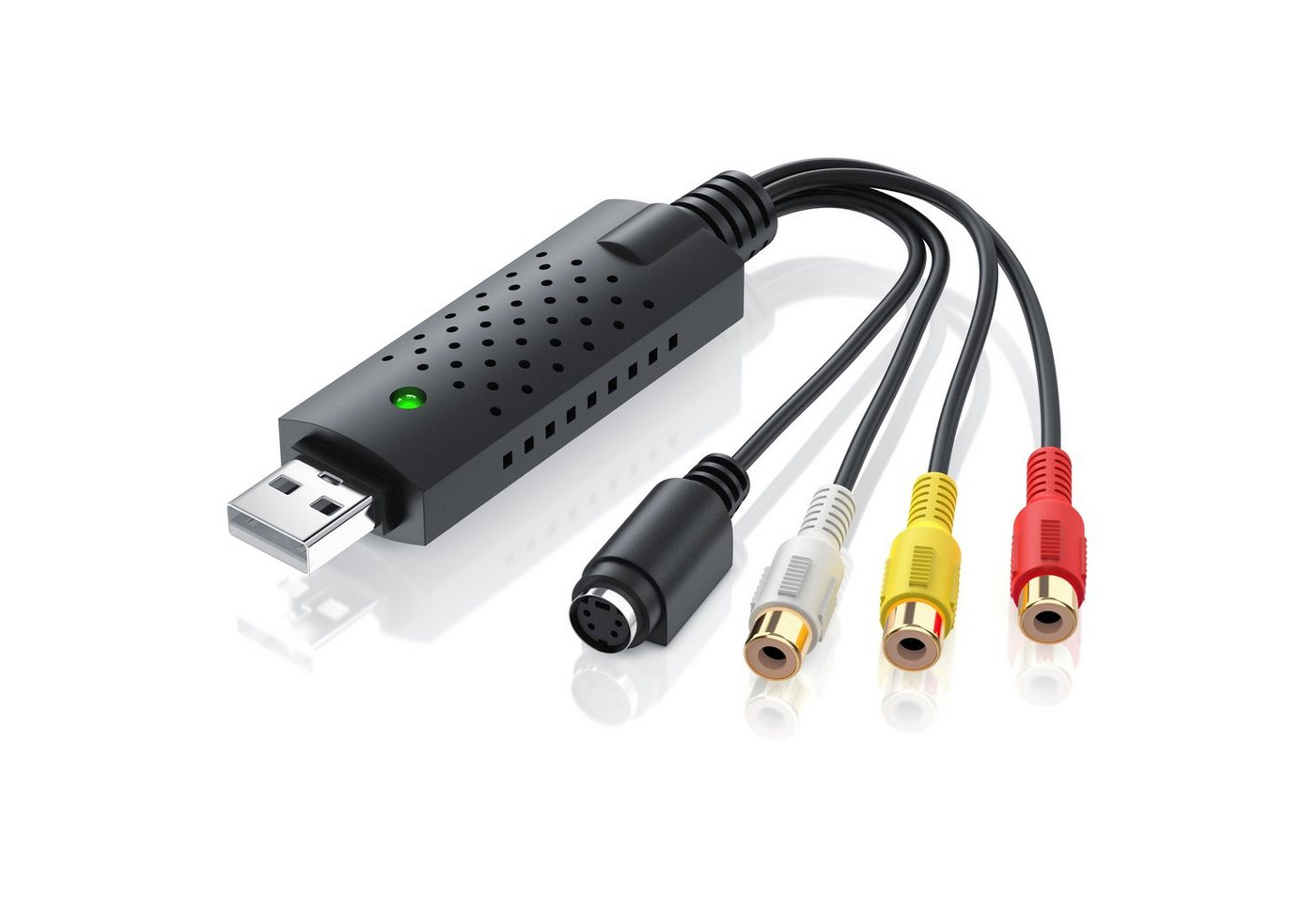 CSL USB Videograbber, Audio Video Konverter, PAL NTSC, VHS zu DVD Audio- & Video-Adapter USB Typ A, S-Video, Composite CVBS, Cinch zu USB 2.0 Typ A Stecker, S-Video Buchse (Mini-DIN 4), Composite CVBS Buchse, Cinch Buchse, Neue Software Win11 fähig Videoadapter zur Bearbeitung-Nachbearbeitung von CSL