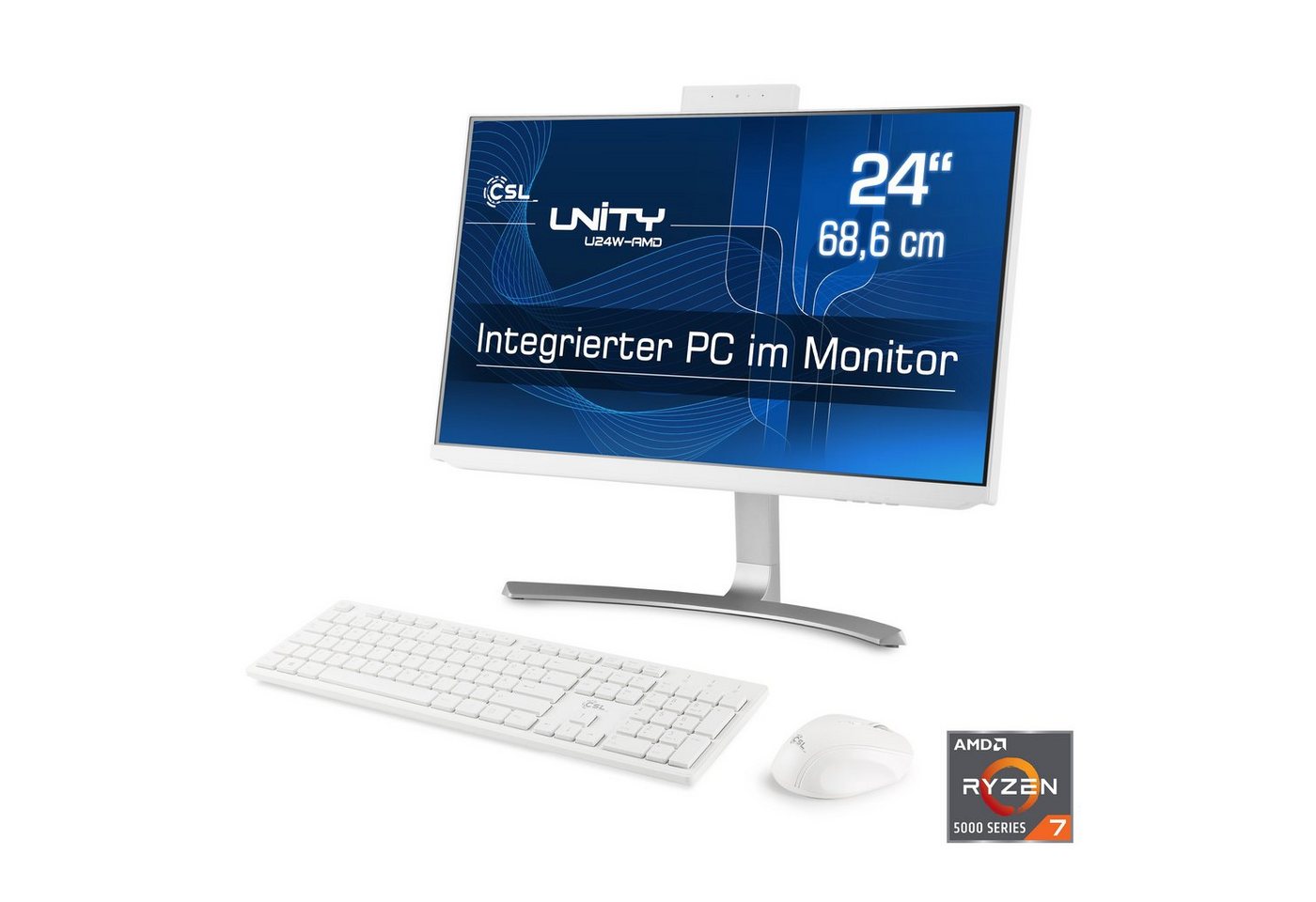 CSL Unity U24-AMD All-in-One PC (24 Zoll, AMD Ryzen 7 5700G, AMD Radeon Grafik, 64 GB RAM, 4000 GB SSD) von CSL