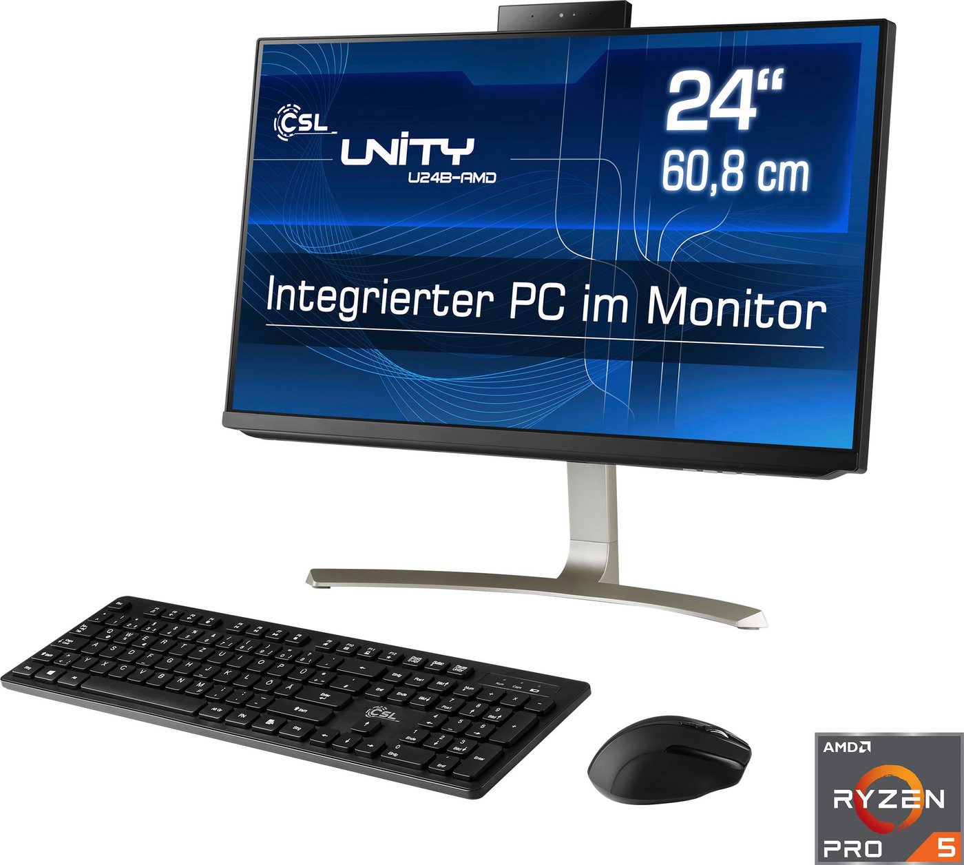 CSL Unity U24W-AMD / 4650G / 1000 GB / 16 GB RAM / Win 11 All-in-One PC (24 Zoll, AMD Ryzen 5 Pro 4650G, AMD Radeon Grafik, 16 GB RAM, 1000 GB SSD) von CSL