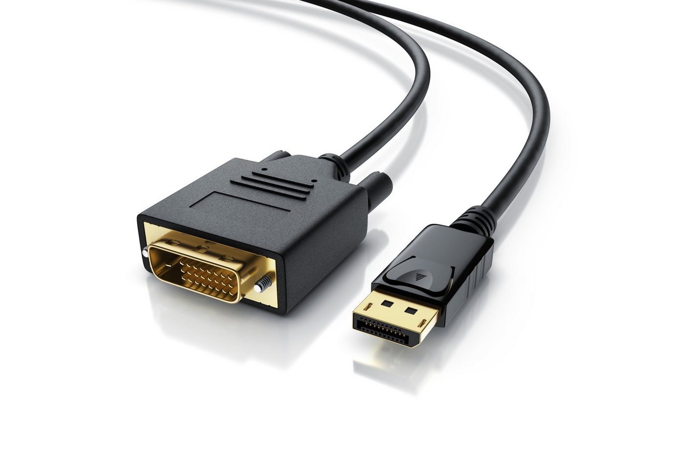 CSL Video-Kabel, 20 Pins, DisplayPort, DVI-D (200 cm), Monitorkabel, HDCP und EDID Zertifiziert, Full HD Ausflösung - 2m von CSL