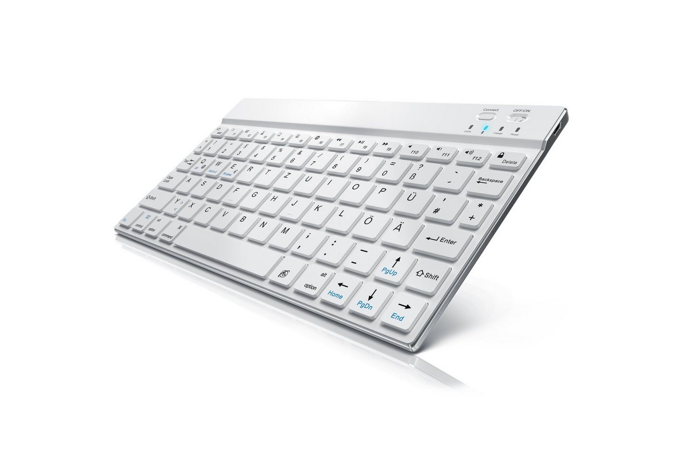 CSL Wireless-Tastatur (Ultra Slim Keyboard, Bluetooth, Alugehäuse, Deutsches Layout, BT 3.0) von CSL