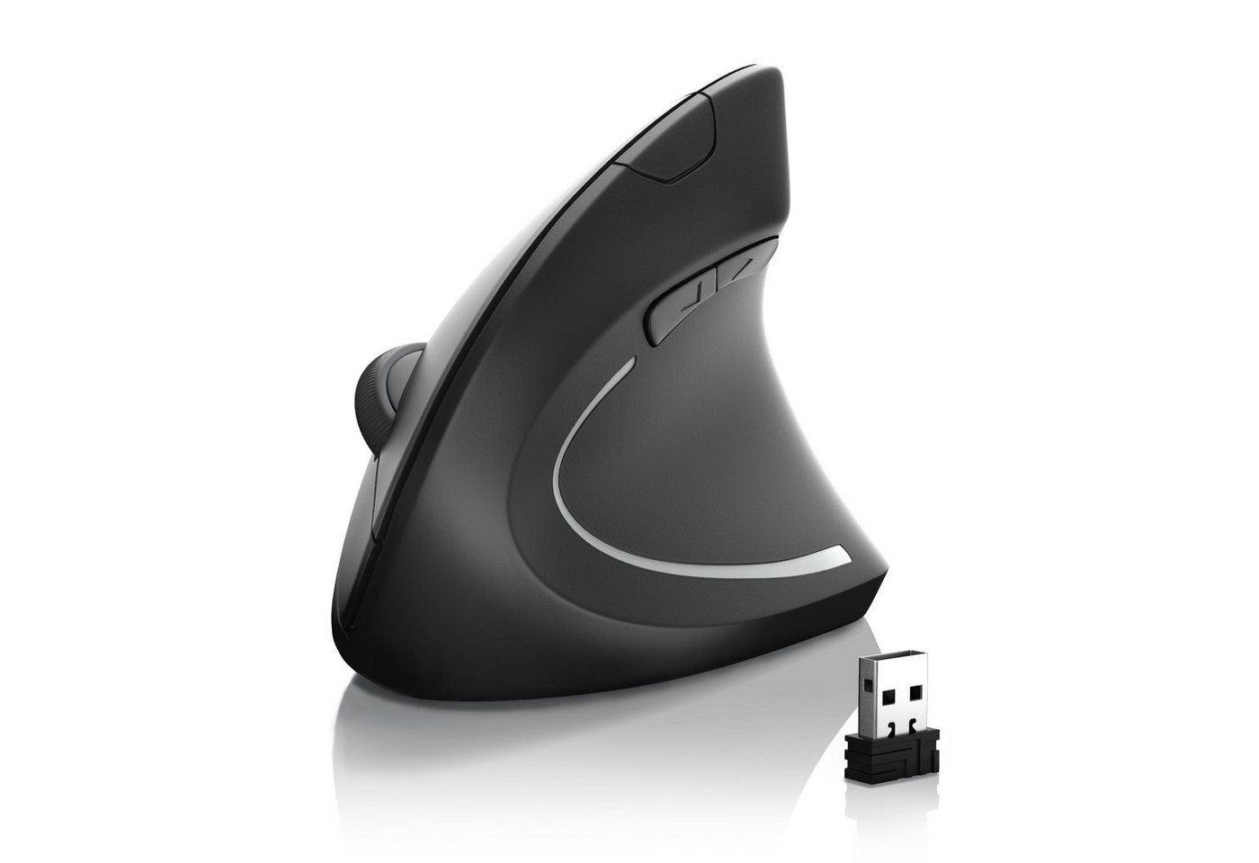 CSL ergonomische Maus (Vertikale Optische Wireless kabellos Funk Mouse, BT + 2,4 Ghz Funk) von CSL