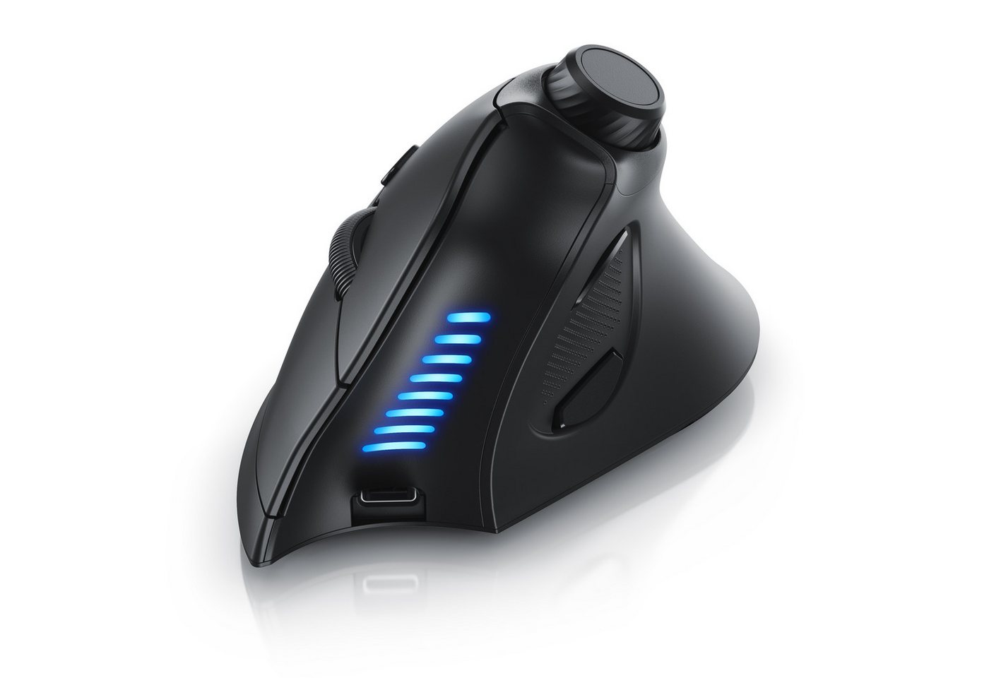 CSL kabellose Vertikalmaus, Wireless 2,4 GHz Funk & Bluetooth 4.0 ergonomische Maus (Bluetooth, Funk, 250 dpi, ergonomisches Design, gegen Mausarm Tennisarm, Multimedia-Drehregler) von CSL