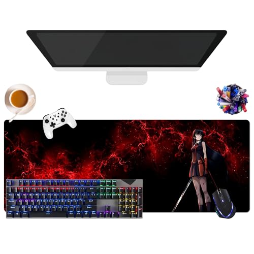 Japanisches Mauspad, Anime, Akame Ga Kill Esdeath, extra groß, XL (31,5 x 11,8 x 0,12 Zoll) | für Büro, Studium & Zuhause | rutschfeste Unterseite + weiche Oberfläche (4) von CSYJYMCFX