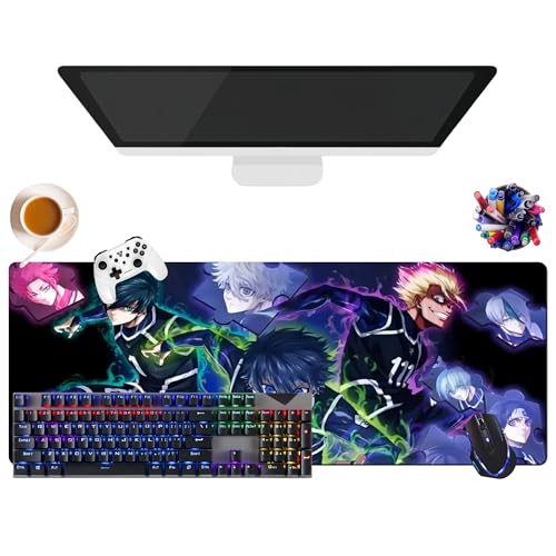 Japanisches Mauspad, Anime, Blue Lock | extra großes Gaming-Mauspad XL (31,5 x 11,8 x 0,12 Zoll) | für Büro, Studium & Zuhause | rutschfeste Unterseite + weiche Oberfläche (1) von CSYJYMCFX