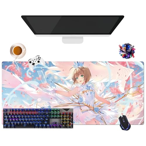 Japanisches Mauspad, Anime, Cardcaptor Sakura, extra groß, XL (35,4 x 15,7 x 0,12 Zoll) | für Büro, Studium & Zuhause | rutschfeste Unterseite + weiche Oberfläche (4) von CSYJYMCFX