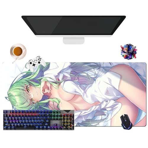 Japanisches Mauspad, Anime, Code Geass C.C. | extra großes Gaming-Mauspad XL (35,4 x 15,7 x 0,12 Zoll) | Verwendung im Büro, Studium & Zuhause | rutschfeste Unterseite + weiche Oberfläche (4) von CSYJYMCFX