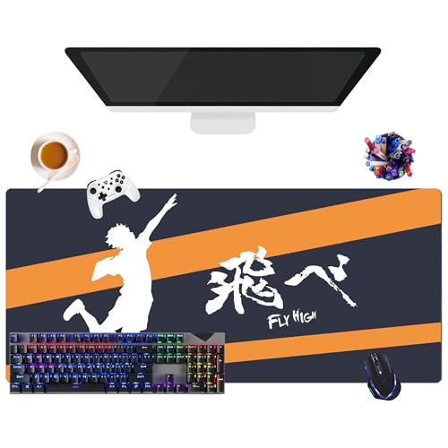 Japanisches Mauspad, Anime, Haikyuu Hinata Shoyo | extra großes Gaming-Mauspad XL (35,4 x 15,7 x 0,12 Zoll) | für Büro, Studium & Zuhause | rutschfeste Unterseite + weiche Oberfläche (3) von CSYJYMCFX