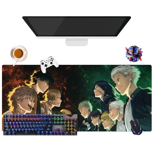 Japanisches Mauspad, Motiv Anime, Wind Breaker, extra groß, XL (35,4 x 15,7 x 0,12 Zoll) | für Büro, Studium & Zuhause | rutschfeste Unterseite + weiche Oberfläche (2) von CSYJYMCFX