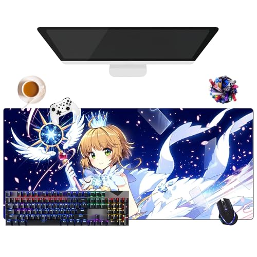 Japanisches Mauspad Anime Cardcaptor Sakura | extra großes Gaming-Mauspad XL (35,4 x 15,7 x 0,12 Zoll) | für Büro, Studium & Zuhause | rutschfeste Unterseite + weiche Oberfläche (1) von CSYJYMCFX