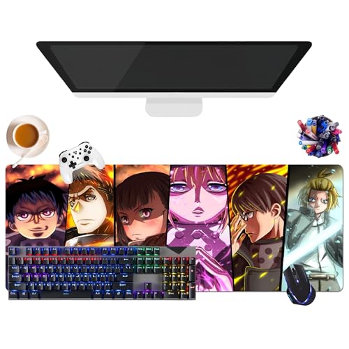 Japanisches Mauspad Anime Fire Force | extra großes Gaming-Mauspad XL (31,5 x 11,8 x 0,12 Zoll) | für Büro, Studium & Zuhause | rutschfeste Unterseite + weiche Oberfläche (1) von CSYJYMCFX