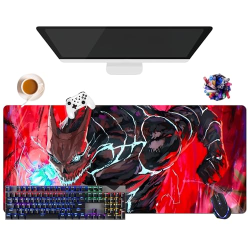 Japanisches Mauspad Anime Kaiju Nr. 8. Extra großes Gaming-Mauspad, XL (35,4 x 15,7 Zoll x 0,12 Zoll) | für Büro, Studium & Zuhause | rutschfeste Unterseite + weiche Oberfläche (1) von CSYJYMCFX