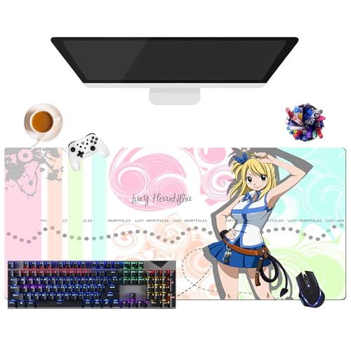 Lucy Mauspad mit japanischem Anime-Fairy Tail Lucy | extra großes Gaming-Mauspad XL (35,4 x 15,7 x 0,12 Zoll) | für Büro, Studium & Zuhause | rutschfeste Unterseite + weiche Oberfläche (5) von CSYJYMCFX