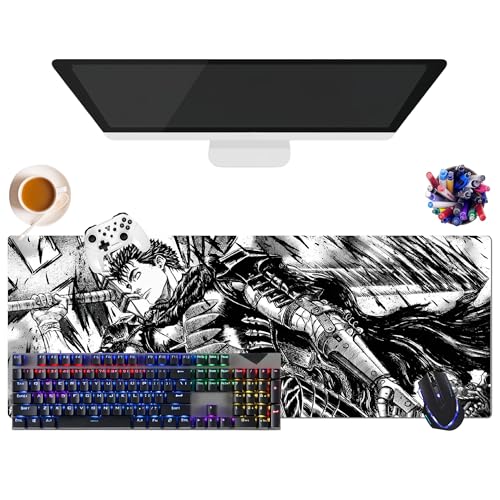 Mauspad, japanisches Anime Berserk, wasserdicht, extra groß, XL (31,5 x 11,8 x 0,12 Zoll) | rutschfeste Gummibasis für PC, Laptop, E-Sport | Tastaturschutz (6) von CSYJYMCFX