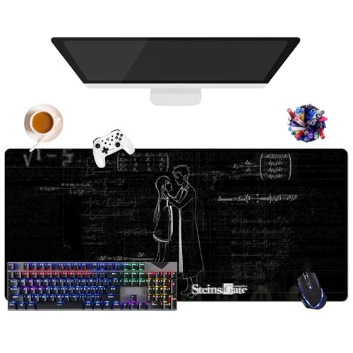 Mauspad Anime Steins Gate Makise Kurisu Christina | Gaming-Mauspad XL (35,4 x 15,7 x 0,12 Zoll) | Verwendung im Büro, Studium & Zuhause | rutschfeste Unterseite + weiche Oberfläche (6) von CSYJYMCFX