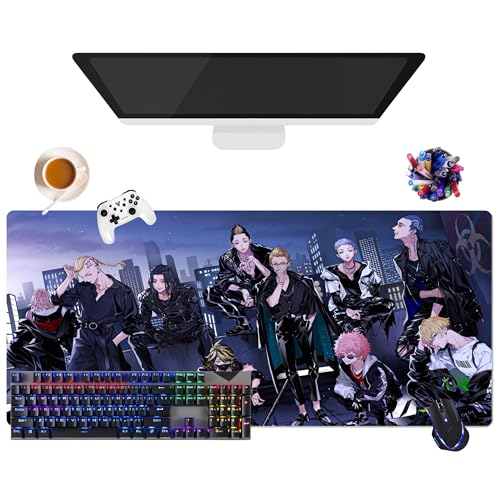 Tokyo Revengers Mauspad, japanisches Anime-Mauspad, extra groß, XL (35,4 x 15,7 x 0,12 Zoll) | für Büro, Studium & Zuhause | rutschfeste Unterseite + weiche Oberfläche (2) von CSYJYMCFX