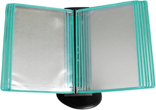 Referenz-Organizer, Desktop-Referenz-Organizer - Katalog-Display-Rack, Schreibtisch-Referenz-Organizer mit 10 Fächern und Aufbewahrungsbasis for Verbrauchsmaterial(Green) von CSYQPDMBDL