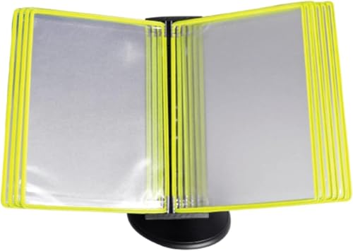 Referenz-Organizer, Desktop-Referenz-Organizer - Katalog-Display-Rack, Schreibtisch-Referenz-Organizer mit 10 Fächern und Aufbewahrungsbasis for Verbrauchsmaterial(Yellow) von CSYQPDMBDL