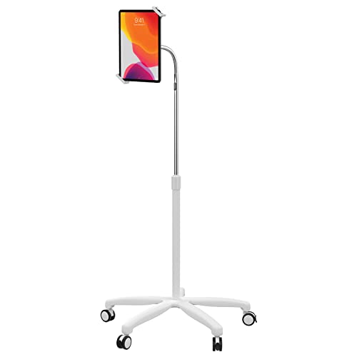 CTA Digital: Heavy-Duty Medical Mobile Floor Stand for iPad 9.8" 8th Gen, iPad 10.2" 7th Gen, 12.9" iPad Pro, 11" iPad Pro, iPad Mini, iPad Air 4, Surface Pro X, and Other 7-13" Tablets - White von CTA Digital