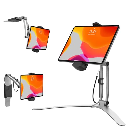 3-in-1-Halterung – CTA Multi-Flex-Tablet-Basis und Unterstützung lässt Sich an Wänden oder Falten für iPad 10. Generation 10. Generation – 7/8/9 Gen 10,2 Zoll – Air 4 – Pro 11 Zoll – Galaxy Tab S3 – von CTA Digital