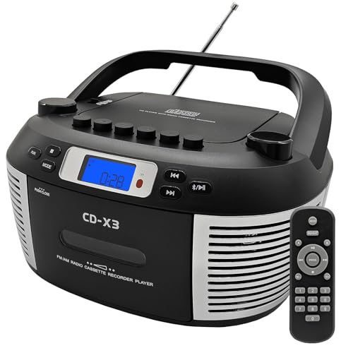 CTDZLED Tragbarer CD-Player und Kassettenspieler mit Fernbedienung, FM AM-Radio, USB-Wiedergabe, Bluetooth-Lautsprecher, Aufnahmefunktion, Batterie/Wechselstrom, für ältere Menschen CTDZLED Tragbarer CD-Player und Kassettenspieler mit Fernbedienung, FM AM-Radio, USB-Wiedergabe, Bluetooth-Lautsprecher, Aufnahmefunktion, Batterie/Wechselstrom, für ältere Menschen von CTDZLED