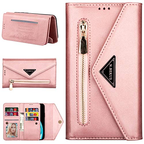 CTIUYA Hülle für Samsung Galaxy A52 5G/4G, Brieftasche Handyhülle Leder Wallet Case Hülle Geldbörse Flip Klapphülle mit Kartenfach Handschlaufe Handytasche für Samsung Galaxy A52 5G/4G,Rose Gold von CTIUYA