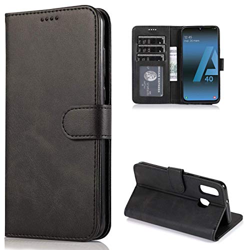 CTIUYA Schutzhülle für Samsung Galaxy A40, Hülle Handyhülle Leder Klapphülle Handytasche Flip Brieftasche Schutzhülle Magnet Wallet Case Tasche Lederhülle für Samsung Galaxy A40,Schwarz CTIUYA Schutzhülle für Samsung Galaxy A40, Hülle Handyhülle Leder Klapphülle Handytasche Flip Brieftasche Schutzhülle Magnet Wallet Case Tasche Lederhülle für Samsung Galaxy A40,Schwarz von CTIUYA