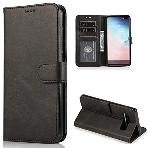 CTIUYA Schutzhülle für Samsung Galaxy S10e, Hülle Handyhülle Leder Klapphülle Handytasche Flip Brieftasche Schutzhülle Magnet Wallet Case Tasche Lederhülle für Samsung Galaxy S10e,Schwarz von CTIUYA