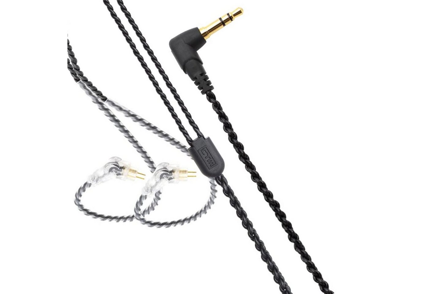 CTM Audio IEM Standard-Kabel für Ohrhörer Schwarz Audio-Kabel, 3,5mm Klinkenstecker, 0,78-mm-2-Pin-Stecker von CTM Audio