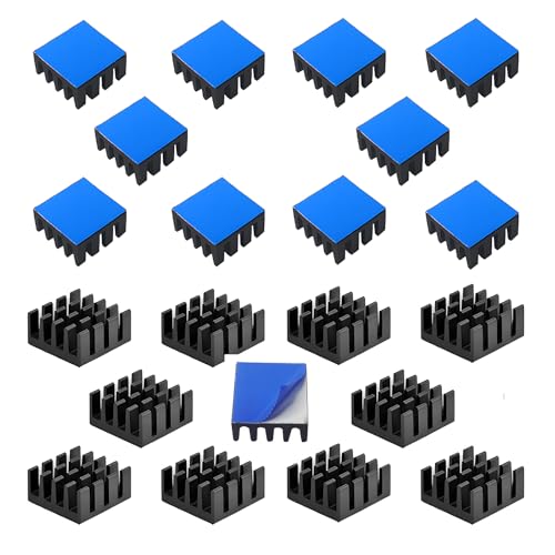 Aluminium-Kühlkörper, CTRICALVER schwarze Kühlkörper Thermo-Klebepad Kühler, für 3D-Drucker (20pcs) von CTRICALVER
