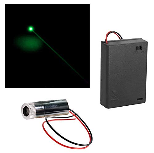 CTRICALVER 1 Stück 520nm 5.5-6V Grün Laser-Dot-Modul-Diode mit Fahrer-Kunststoff-Objektiv+ 1pcs AA Batteriehalter von CTRICALVER
