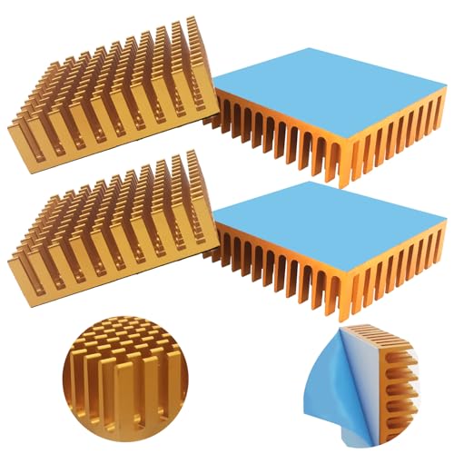 CTRICALVER Aluminium Kühlkörper, Schwarz Heizkörper Kühlung Kühler 40mm x 40mm x 11mm Mit Thermokleber (4pcs) von CTRICALVER
