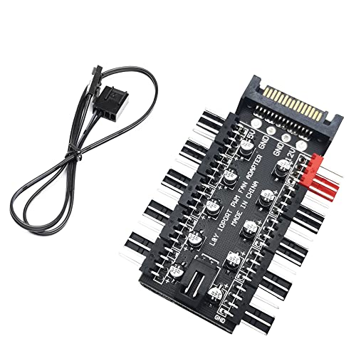 Lüfter Hub, CTRICALVER 12v 10-Kanal 4 Pin PWM Kühlgebläse Hub Set Line Board von CTRICALVER