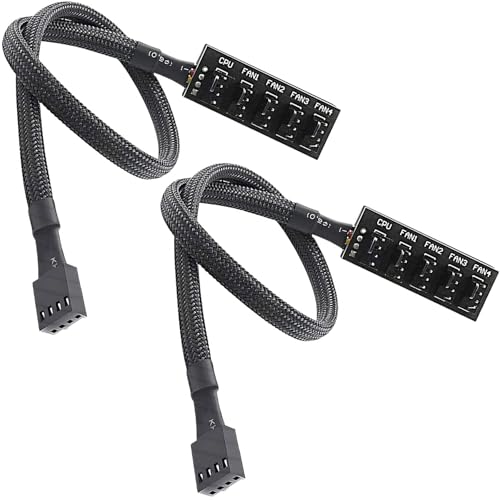 Lüfter Hub, CTRICALVER 5 Port 4Pin / 3Pin PWM lüfter Splitter, Geeignet für Computer PC Lüfterkabel (2 pcs) von CTRICALVER