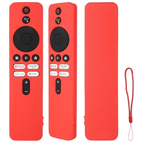 Schutzhülle aus Silikon, kompatibel mit TV-BoxS XMRM-M8 XMRM-M3 TV Sprachfernbedienung, stoßfest, mit Kordel (rot) von CTRLBETTER