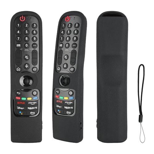 Schutzhülle für Fernbedienung aus Silikon, kompatibel mit LG OLED QLED 4K UHD Smart TV AN-MR21GA AN-MR21GC MR22GA MR22GN MR23GA MR24GA Magie Fernbedienung Stoßfeste Schutzhülle mit Schwarz und von CTRLBETTER