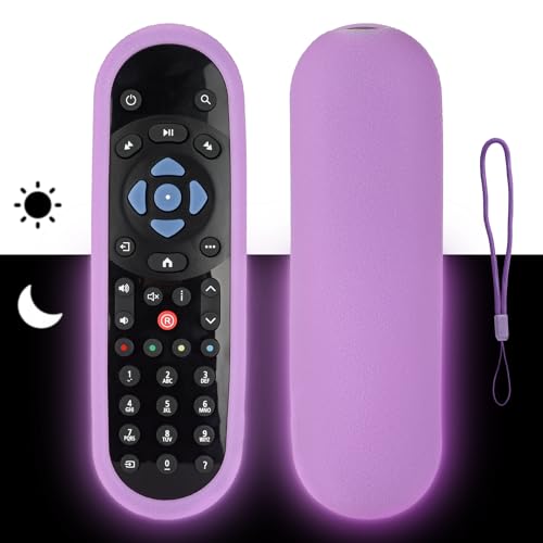Schutzhülle für Fernbedienung aus Silikon, kompatibel mit Sky Q TV Box, Fernbedienung, stoßfeste Schutzhülle mit einem Schlüsselband (Neon-Lila) von CTRLBETTER