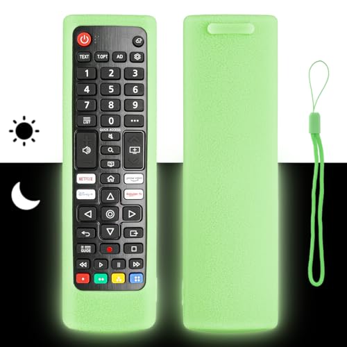 Silikon-Fernbedienung Fall Kompatibel mit LG AKB73715601 AKB75095308 AKB74915324 AKB75095307 AKB73975709 AKB73975757 TV Fernbedienung Stoßfeste Schutzhülle mit einem Lanyard (Fluoreszierend Grün) von CTRLBETTER