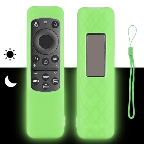Silikon-Fernbedienung Fall Kompatibel mit Samsung BN59-01432A BN59-01432D BN59-01455E BN59-01432J TV Fernbedienung Stoßfeste Schutzhülle mit einem Lanyard (Fluoreszierend Grün) von CTRLBETTER